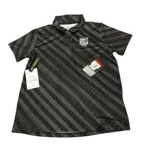 Nike Polo Shirt Girls Large Black Polka Dot KPMG PGA Championship Olympia Field